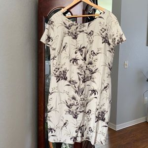 NWOT Loft Grey Floral Dress Size 12